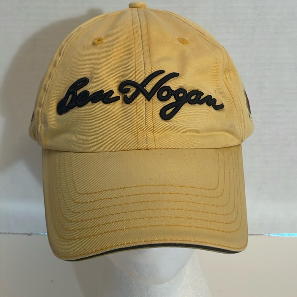 Ben Hogan baseball hat cap yellow strap adjustable golf embroidered